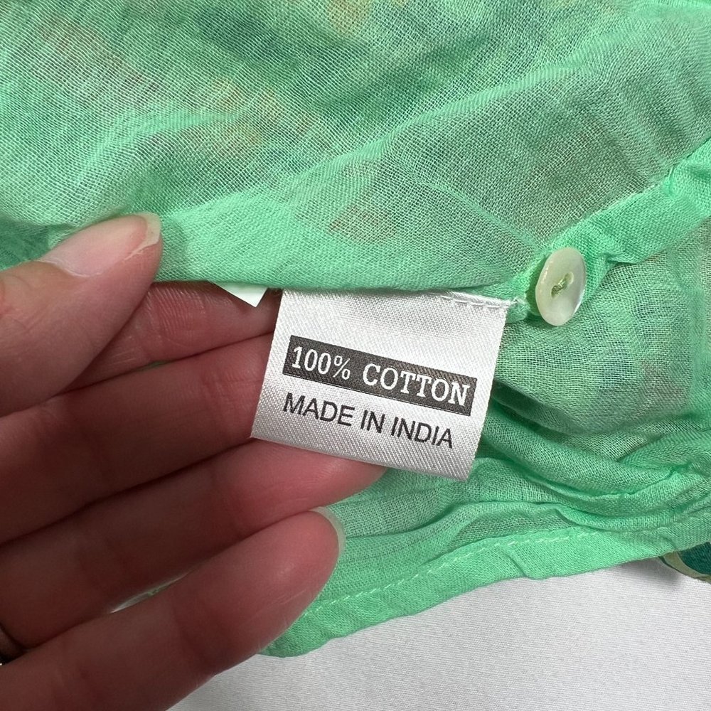 Olivia James the Label Lila Midi Dress Floral Print Meadow Mint Green Smocked L - Picture 16 of 16